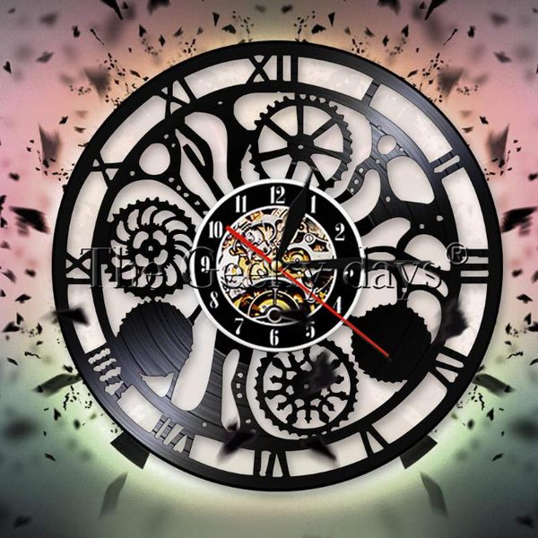 

wall clocks gears and cogs record clock cogwheels science art artificial intelligence steampunk neuroscience decor