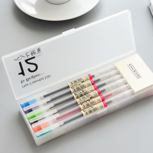 

gel pens coloffice scrub pen box + sticker notes +12pcs color small fresh 0.5mm for kids stationery set cute gift prize