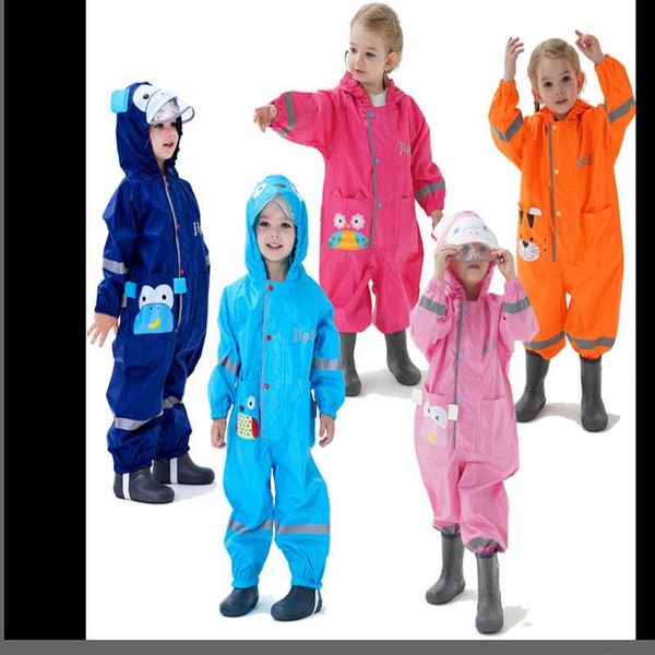 

raincoats three-dimensional boy's one-piece raincoat girl thin hooded kid poncho