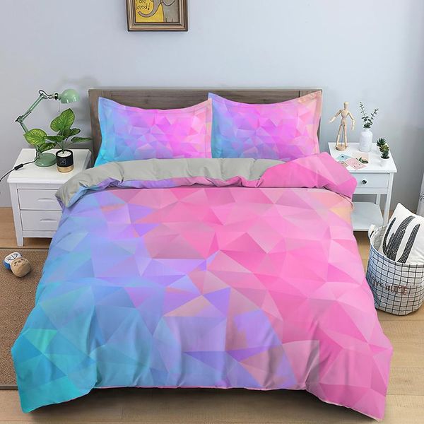 

bedding sets 3d geometry set duvet cover full  king size comforter bed linens