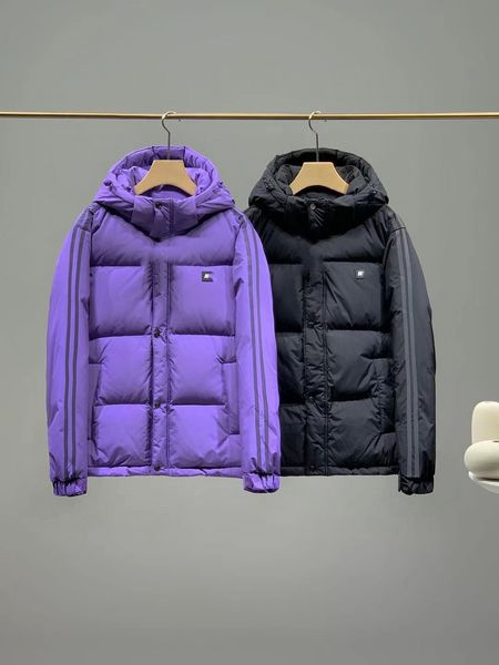 

down jacket 2021 autumn korean fashion brand small label pure color couple loose long sleeve hooded, Black