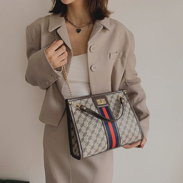 

bag women's bag new fashion versatile lingge chain single shoulder tote foreign style messenger fashion