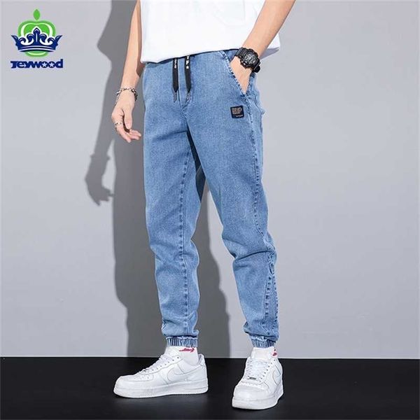 Primavera verão azul jeans cargas homens streetwear denim jasqueira calças baggy harem jean calças macho tamanho grande tamanho4 5 6 7xl 8xl 211120