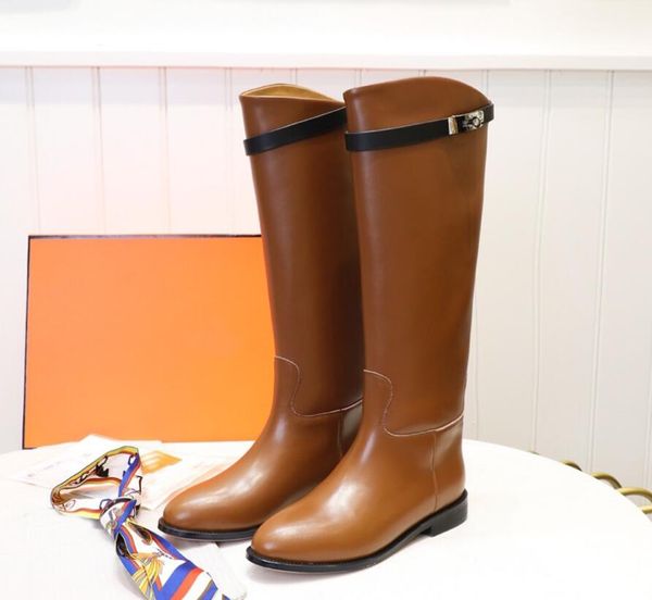

luxury designer women jumping knee boots box calfskin boot leather sole leathers laminated heel insole lining unique craftsmanship classic d, Black
