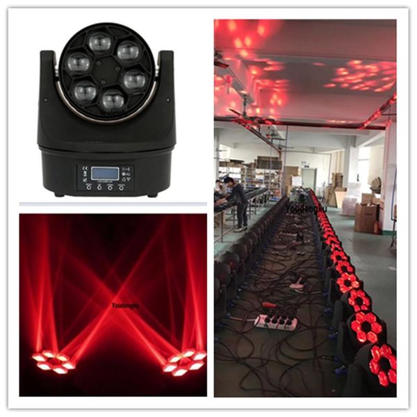 

effects 8 pieces 6pcs mini led moving head beam light 6x15w rgbw 4in1 bee eye
