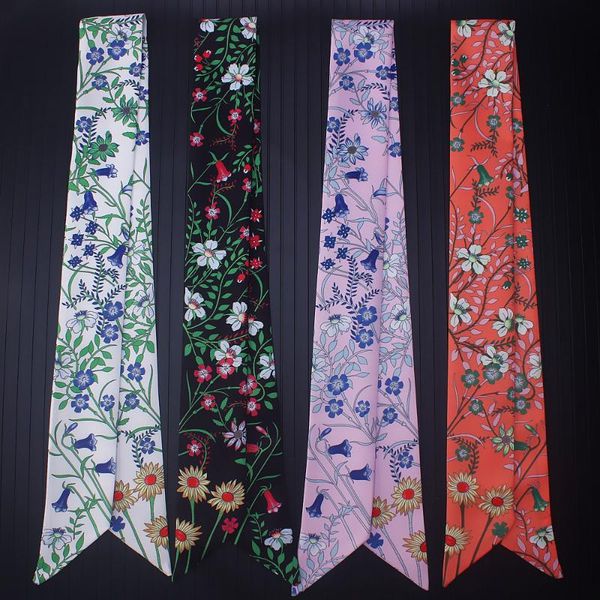 

scarves the slender tie wraps bag handle silk scarf small ribbon decoration with ladies, Blue;gray