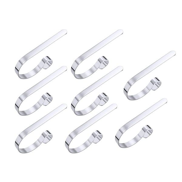 

hooks & rails 8pcs christmas stocking holders fireplace mantel hangers metal hanging hanger clips for party silvery
