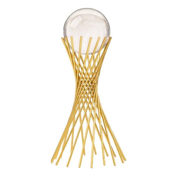 

novelty items 1pc wrought iron crystal ornament creative household decoration (golden)