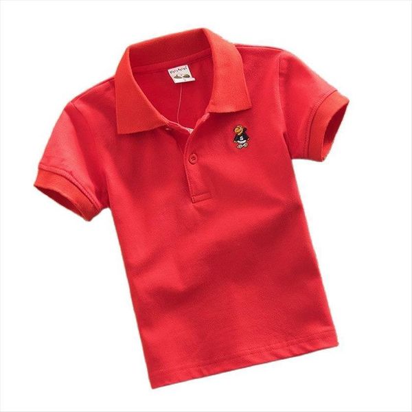 

polo shirt baby boy girl clothes short sleeve cotton pure color white red yellow t, Blue