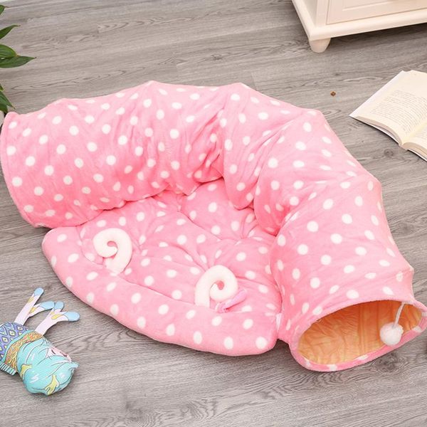 

cat toys pet tunnel bed interactive play toy for ferrets collapsible tube with ball indoor kitten exercising