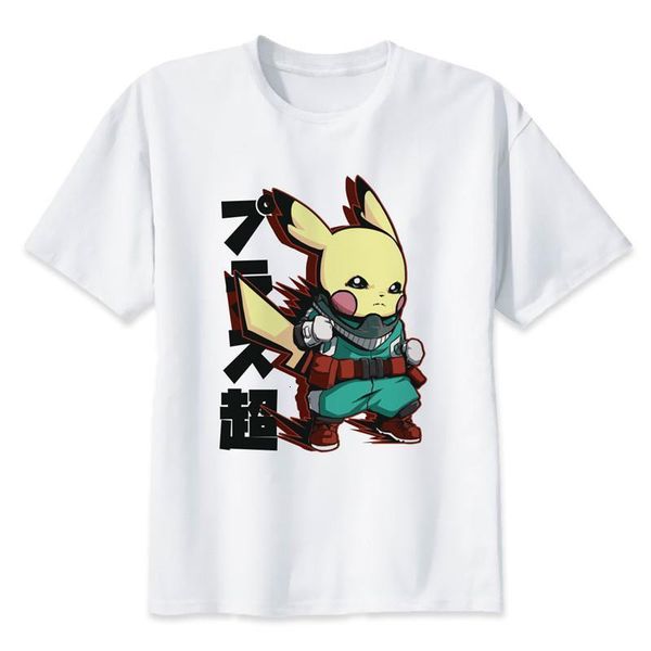 

fashion my hero academia t-shirt hip hop brand cool t shirt anime boku no hero academia funny fashion women men top, White