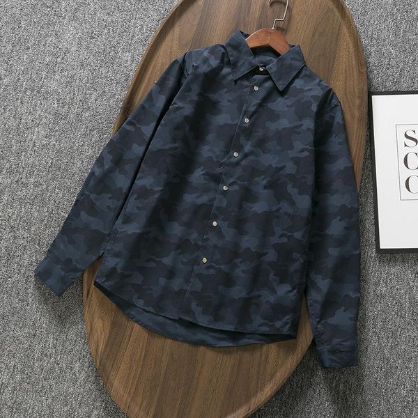 

men's casual shirts mens shirt coat fashion long-sleeved quick-drying thin lapel camouflage jacket trend clothing fall -40, White;black