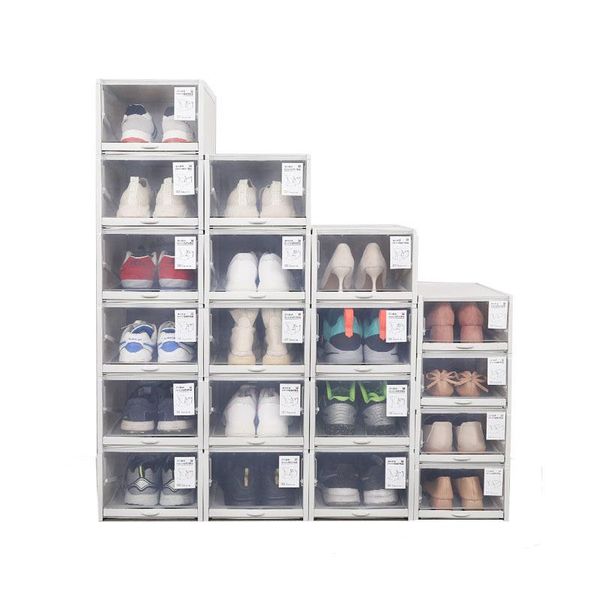 

3pcs/set new push-pull shoes box rack plastic foldable shoe organizer stackable storage drawer boxes shoes for sports rack