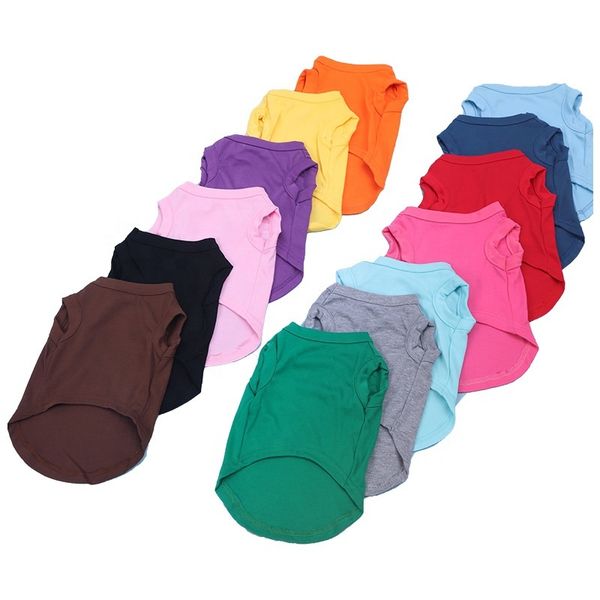 

wholesale plain pet summer clothes dog cat tank t shirt