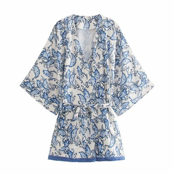 

women's blouses & shirts 2021 summer women elegant casual fashion chic lady loose floral vintage kimono femme, White