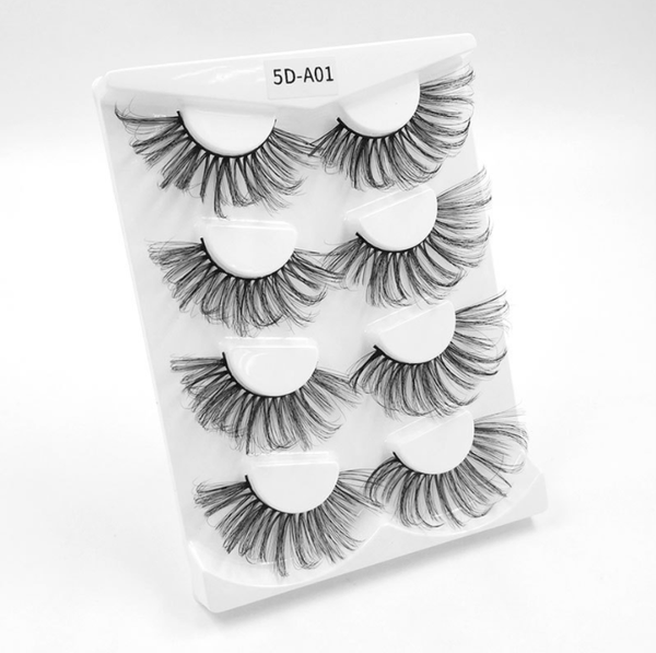 

false eyelashes 5d eye tail lengthened four pairs of 25mm natural thick curling