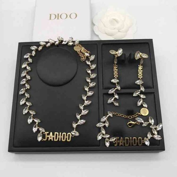 

factory specials aa designer ja letter classic wheat ear eye necklace feminine style tassel earrings bracelet set 46ec, Silver