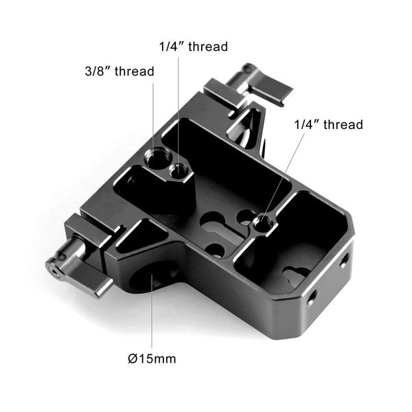 Piastra di base per fotocamera DSLR universale a basso profilo con morsetto per asta da 15 mm come Fs7 per Sony serie A7