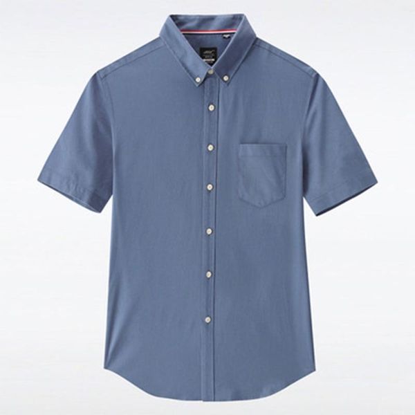 

men's dress shirts mens summer short sleeve regular-fit shirt solid color classic turn-down collar blouse button down chest pocket t-sh, White;black