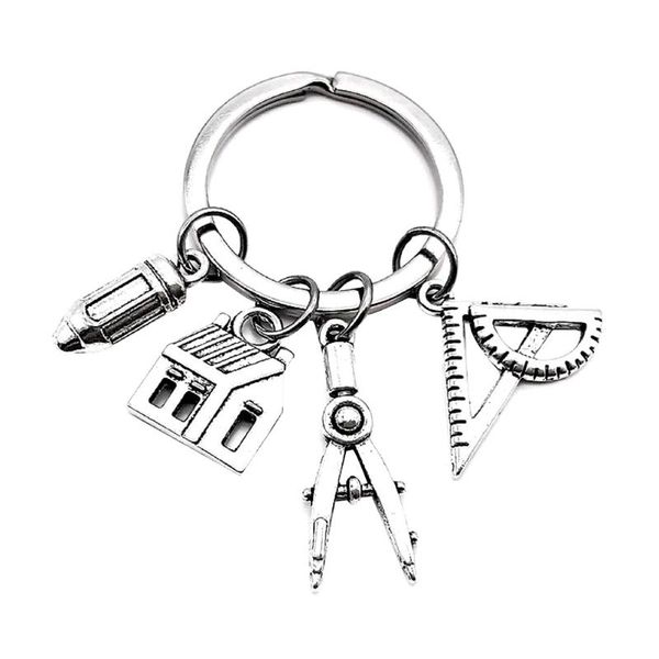 

keychains 1pc graduate keychain gift key ring for jewelry students, Silver