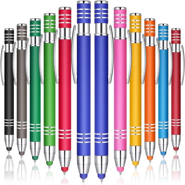 Stylus eletrônico touch stylus 2 em 1 caneta esferográfica para telefone tablet universal multi-colorido 1.0mm preto tinta xbjk2112