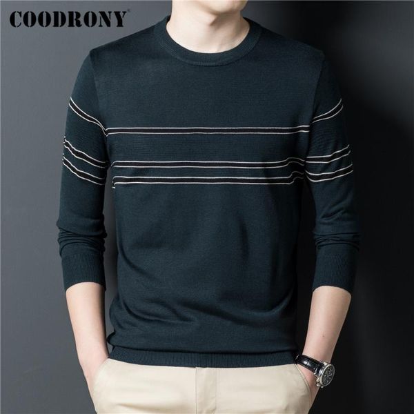 

men's sweaters coodrony brand autumn winter arrival casual o-neck sweater men clothing striped soft knitted jersey pullover shirt man c, White;black