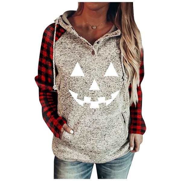 

women's hoodies & sweatshirts oversize women plus size hooded loose pullover casual button hoodes long sleeve print thin autumn 2021 #, Black