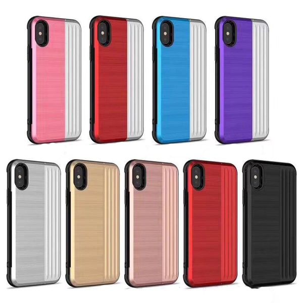 

in stock for iphone 6 7 8 plus x xs max tpu pc material 2 in 1 holding card cover anti fall shock absorbing protective phone case cover