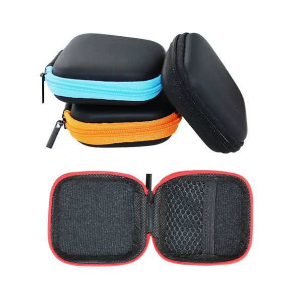 

mini square shaped zipper eva earphone case / data cable headset storage box bags / earbud headphone travel carry