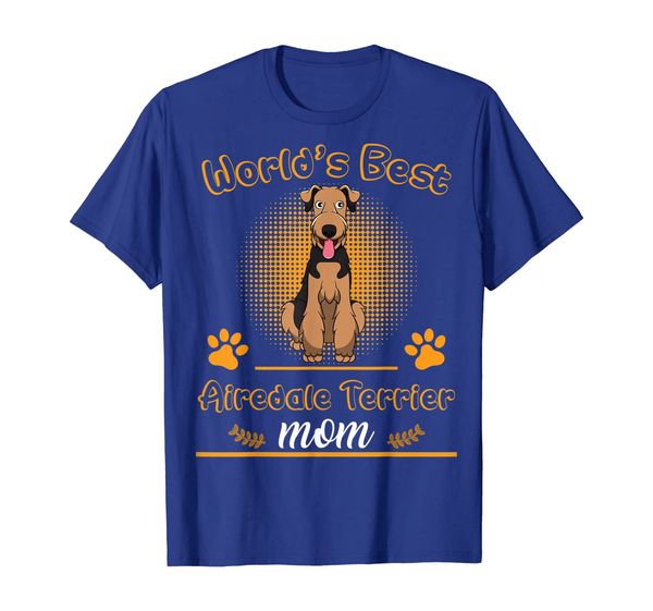 

airedale terrier world's mom tshirt dog mother's day, White;black
