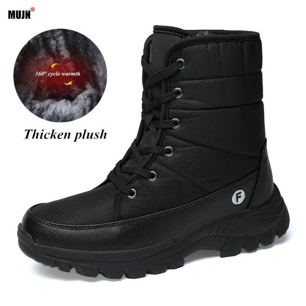 

boots winter women plus velvet warm comfortable windproof platform shoes fashion men couple footwear zapatos de mujer, Black