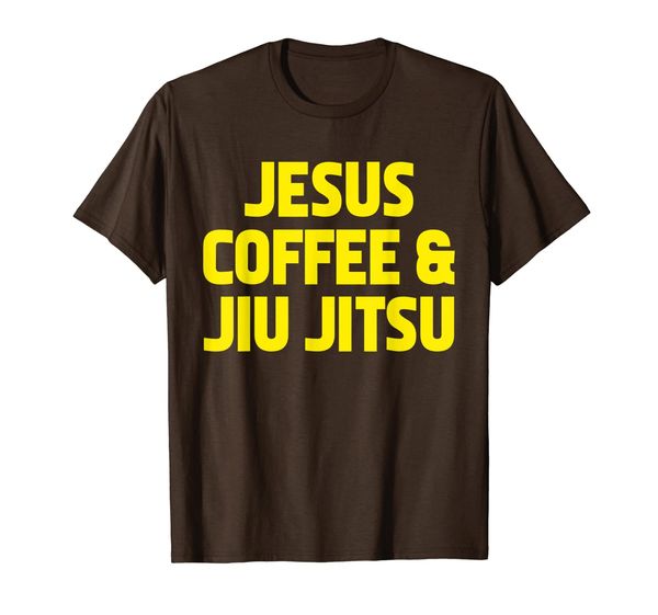 

jesus coffee jiu jitsu t-shirt for christian martial arts, White;black