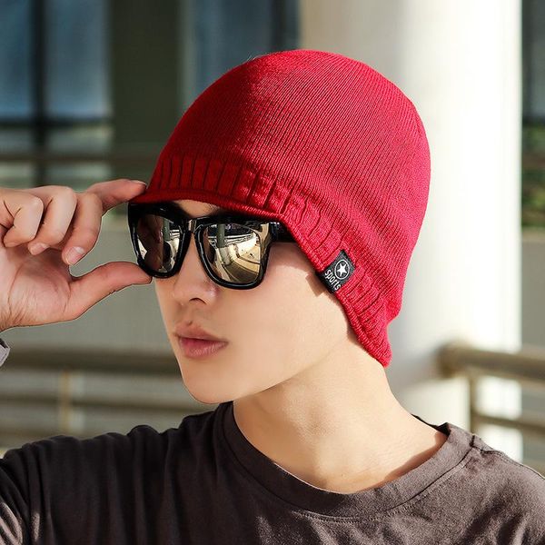 

beanies winter 2021 cold proof knitted pullover hat for men's outdoor skiing plush warm baotou