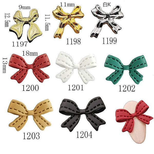 

nail art decorations 20pcs/pack korea 3d accessories alloy big bowknot parts charm jewelry diy tips supplies, Silver;gold