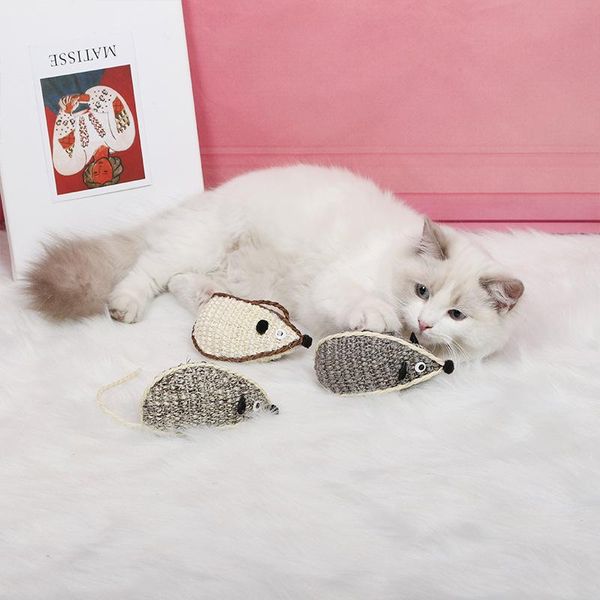 

cat toys pet simulation sisal mouse funny grinding chewing supplies interactive toy