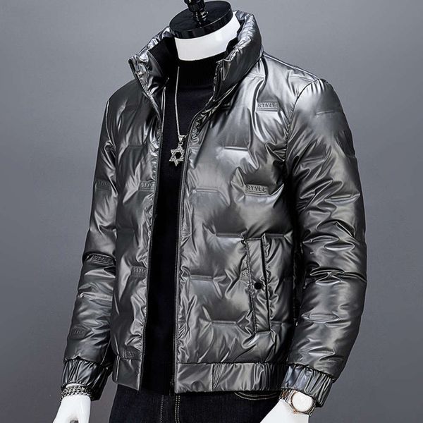 

men's fashion winter new fashion white duck down collar warm thickened windproof leisure down jacketwinter, Black