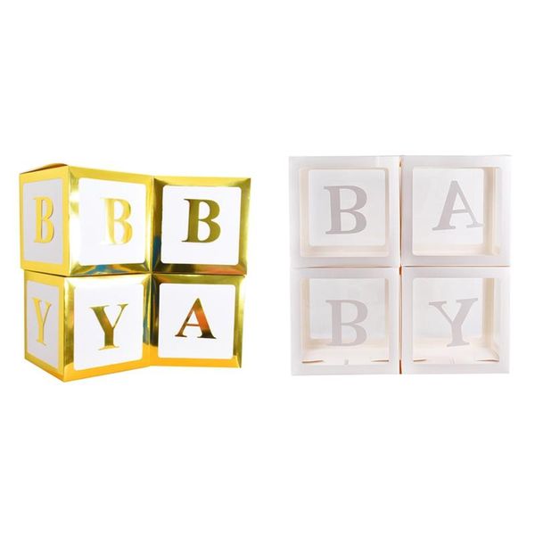 

4pcs 12in square transparent boxes party decor balloon packing boxes
