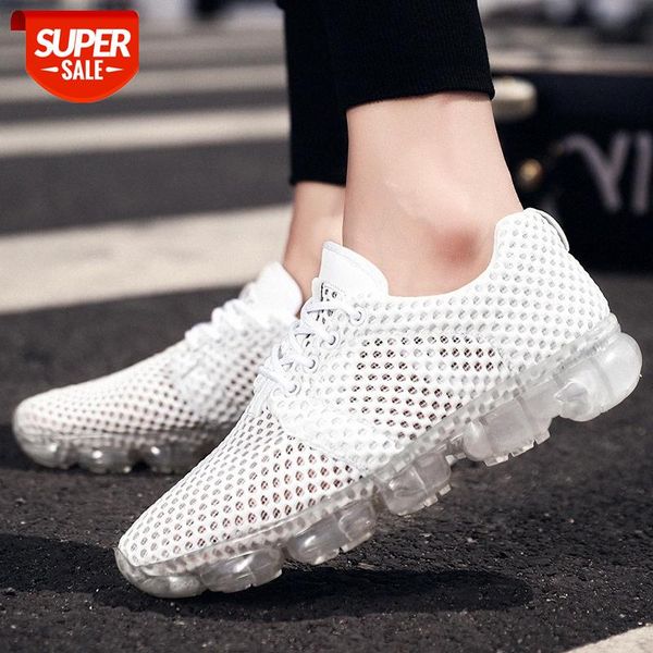 

men's shoes summer tide hollow mesh breathable running lightweight jelly cushion bottom sports casual #ki65