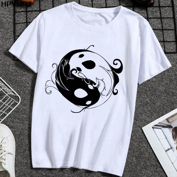 

summer short sleeve cute fish womens printed fashion graphic female tee clothing, White