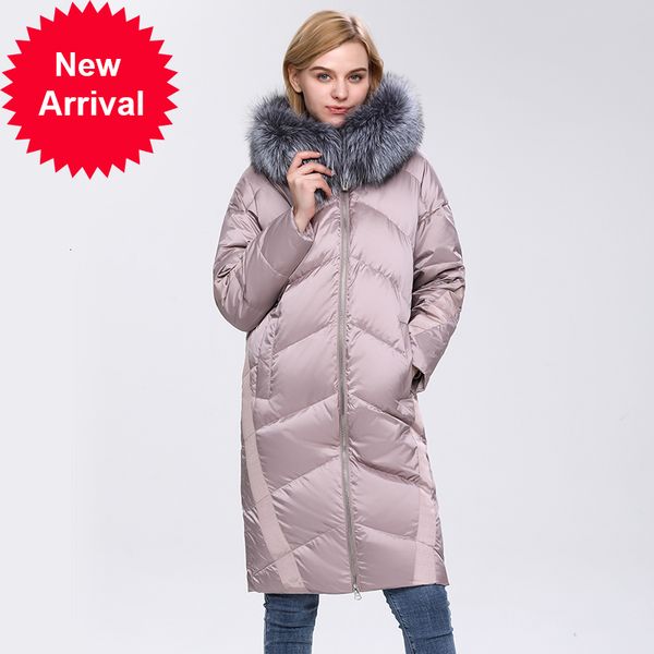 

salco the latest big-zipped pearl-cotton winter warm 2021 high-end real fur coat, Black