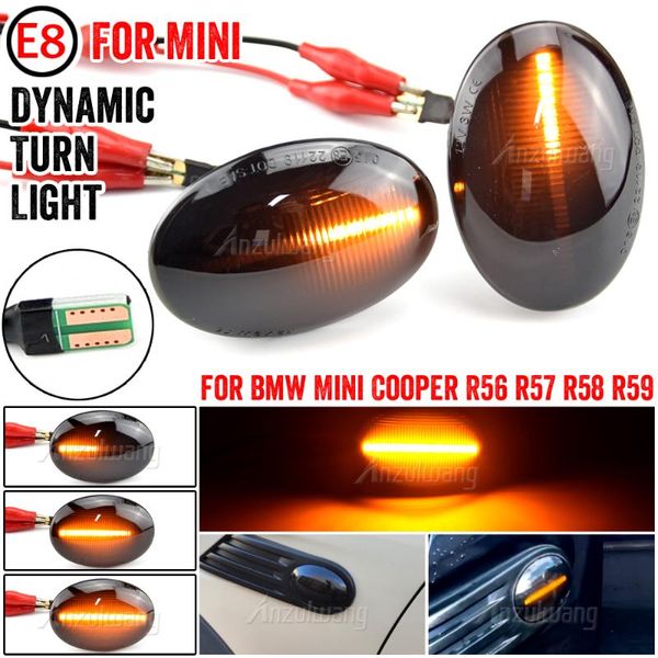 

emergency lights dynamic led turn signal light for mini cooper r55 r56 r57 r58 r59 cl-r56-lsm-sm car side marker lamp 2007-2013
