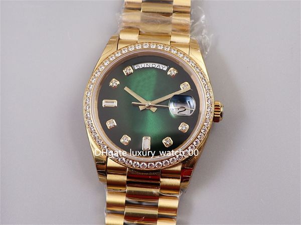 

kf factory luxury watch selling golden men's watches ceramic bezel sapphire 2813 timing movement 36mm 904l week calendar wristwatch-255, Slivery;brown