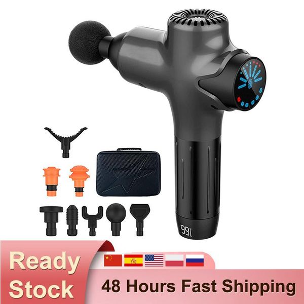 

massage gun lcd fascia exercising muscle electric massager head pain relief with portable bag 8 heads