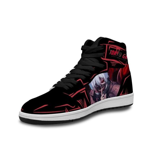 

2021 tokyo ghoul leather basketball shoes korean style for men soft low trainers sneakers non slip
