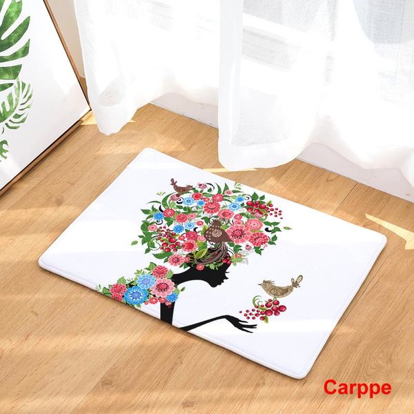 

carpets 2021 home decor butterfly girl non-slip kitchen rugs for living room floor mats 40x60 50x80cm