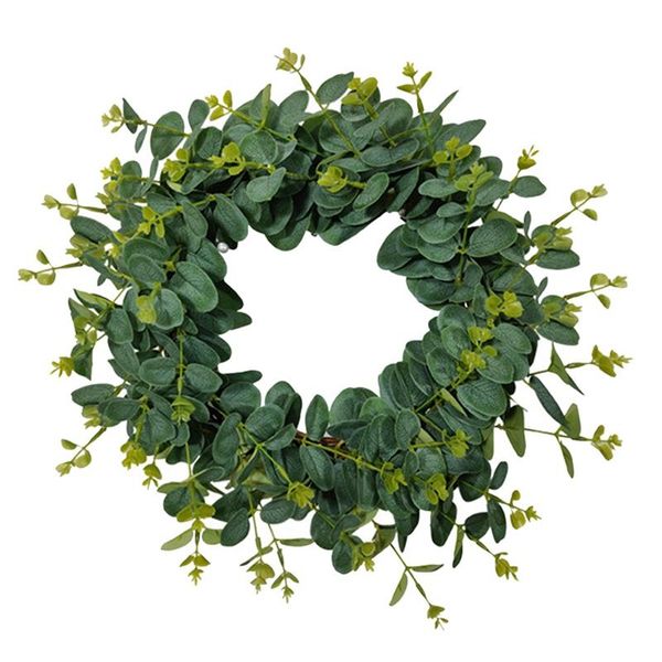 

artificial green leaf wreath spring summer outdoor ornaments for front door wall window farmhouse garden home decor