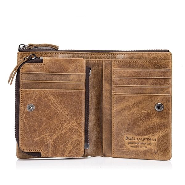 

bullcap - leather men's wallet, retro wallet with zipper, card holder