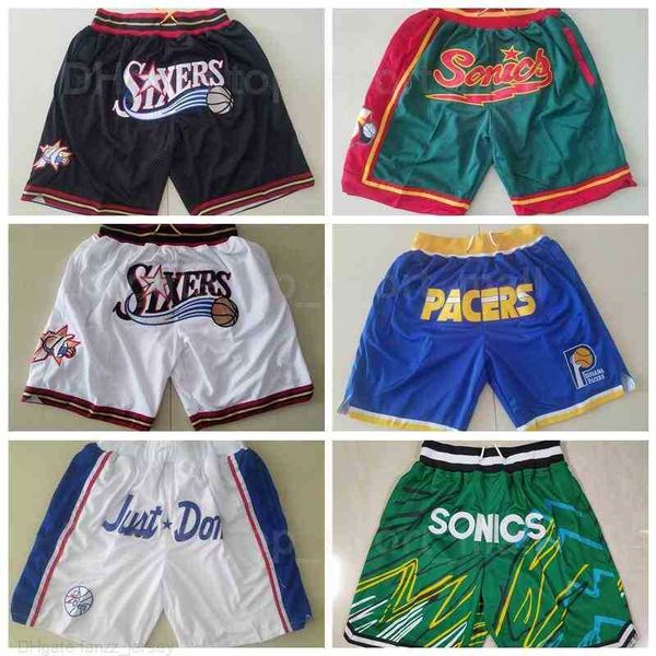 

basketball shorts just don wear sport pant pocket zipper reggie miller allen iverson gary payton joel embiid kevin durant shawn kemp ben sim, Black