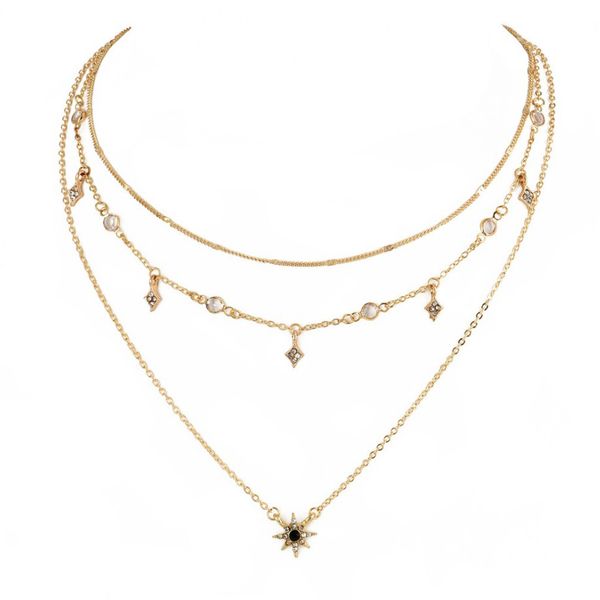

gold color necklace for women short crystal stars pendant chain necklaces & pendants laces velvet s fashion jewelry, Silver