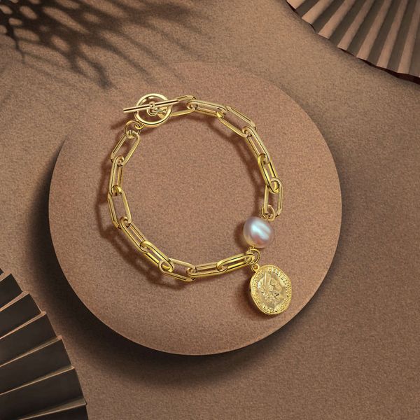 

fashion baroque pearl metal personalized bracelet design gift, Black
